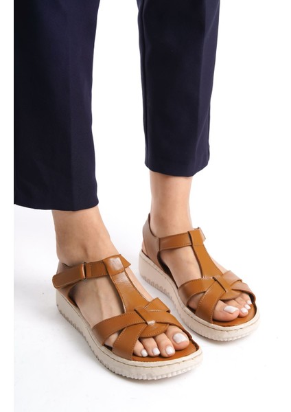 Deri Taba Anatomik Taban Comfort Kadın Sandalet TMD202414