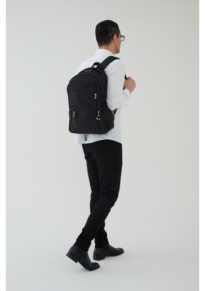 Collina Unisex Krinkıl Kumaş Su Geçirmez Büyük Boy Çok Gözlü Seyahat Sırt Çantası Okul Çantası RC-S001B