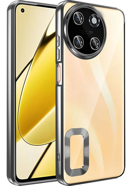 Realme 11 4g Kılıf Şık Logo Gösteren Tasarımlı Kamera Lens Korumalı Yumuşak Silikon Slot Case