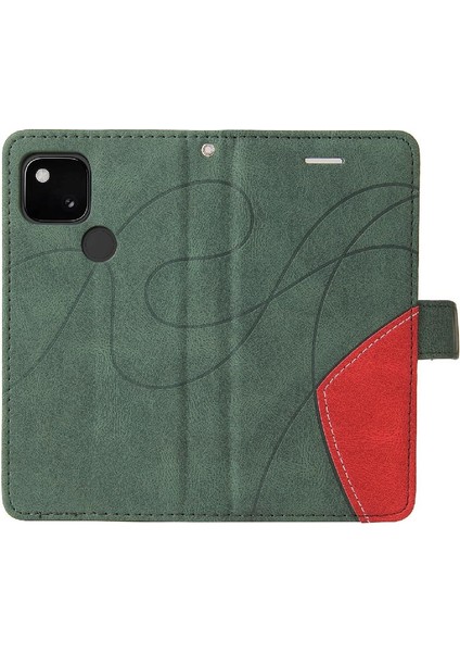 Kart Yuvası Standı ile Google Piksel 5 Için Kılıf Pu Deri Flip Folio Kılıf (Yurt Dışından)