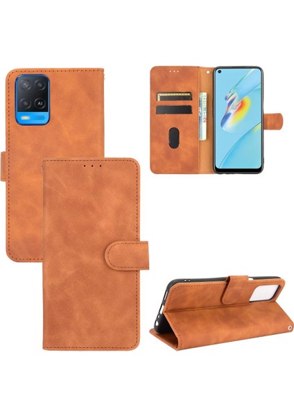 Oppo A54 4g Deri Için Kılıf Folio Flip Case Koruyucu Kapak ile Tam (Yurt Dışından)