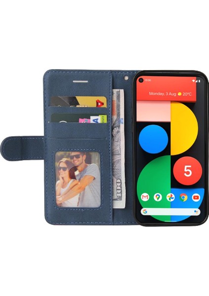 Kart Yuvası Standı Pu ile Google Piksel 5 Xl Kickstand Koruyucu Kılıf (Yurt Dışından)