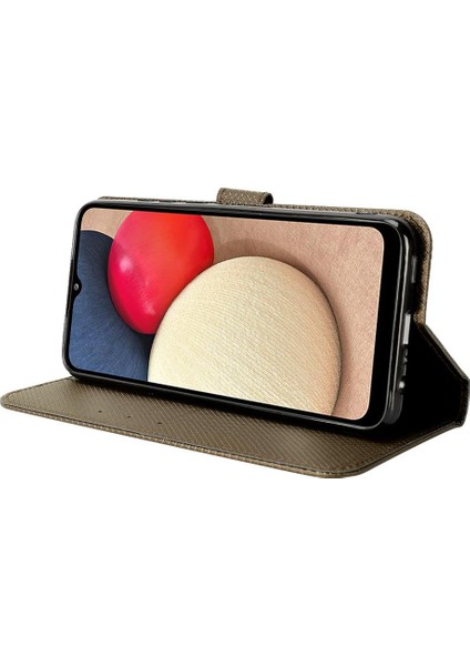 Samsung Galaxy A02S Manyetik Cüzdan Kapak Kickstand Kart Tutucu (Yurt Dışından)