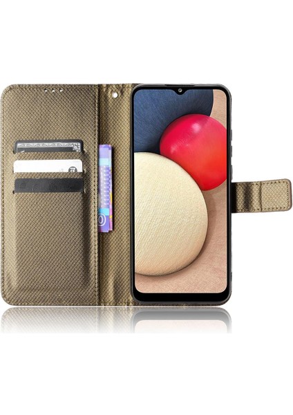 Samsung Galaxy A02S Manyetik Cüzdan Kapak Kickstand Kart Tutucu (Yurt Dışından)
