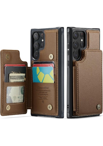 Samsung Galaxy S22 Ultra Kickstand Ince Darbeye Dayanıklı Caseme Cüzdan Kılıf (Yurt Dışından)