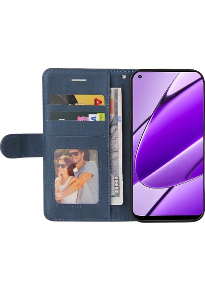 Kart Yuvası Standı ile Realme 11 4g Için Kılıf Pu Deri Flip Folio Kılıf (Yurt Dışından)