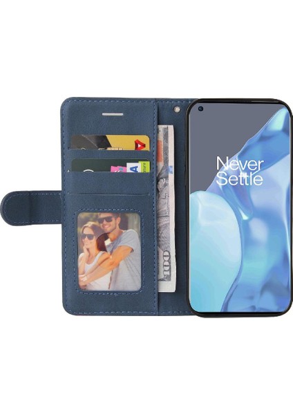 Kart Yuvası Standı Iki Renkli Dikiş Kickstand ile Oneplus 9 Pro Için Kılıf (Yurt Dışından)