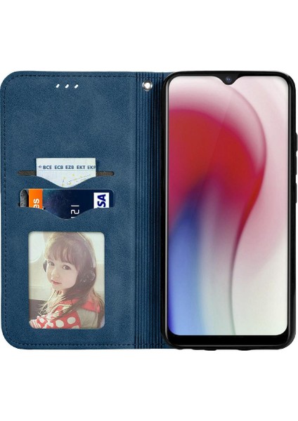 Vivo Y17 Basit Iş Cüzdan Fermuar Kordon Deri Kılıf (Yurt Dışından)