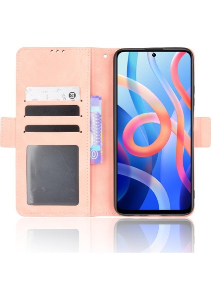Xiaomi Poco M4 Pro Ayarlanabilir Ayrılabilir Kart Tutucu Manyetik Kapatma Deri Cüzdan Kapak (Yurt Dışından)