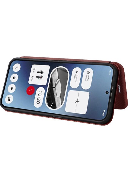Nothing Telefon 2A Manyetik Karbon Fiber Deri Folio Flip Case (Yurt Dışından) fiyatları