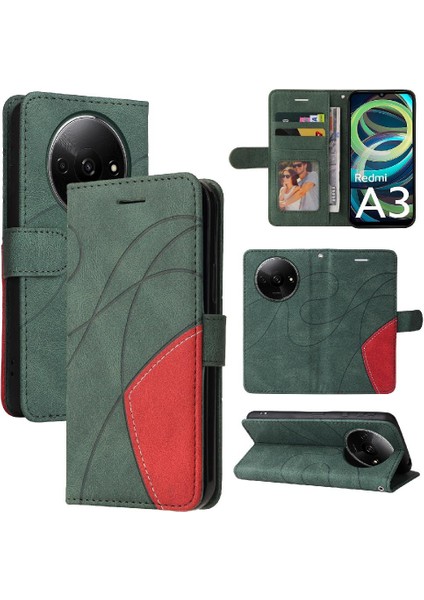 Xiaomi Redmi A3 Için Flip Case Pu Deri Flip Folio Kılıf Kickstand ile (Yurt Dışından)
