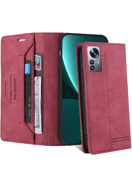 Xiaomi 12 Için Kılıf Pro Kickstand Premium Deri Iki Kart Yuvaları Prim (Yurt Dışından)