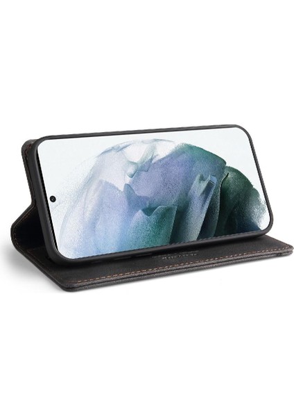 Samsung Galaxy S21 Premium Deri Premium Deri Kickstand Için Kılıf (Yurt Dışından) fırsatları