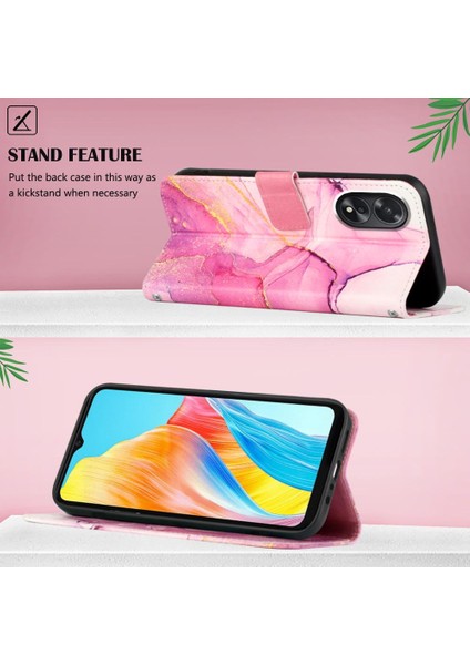 Oppo A38 4g Kickstand Mermer Desen Pu Deri Cüzdan Için Kılıf (Yurt Dışından) indirimleri