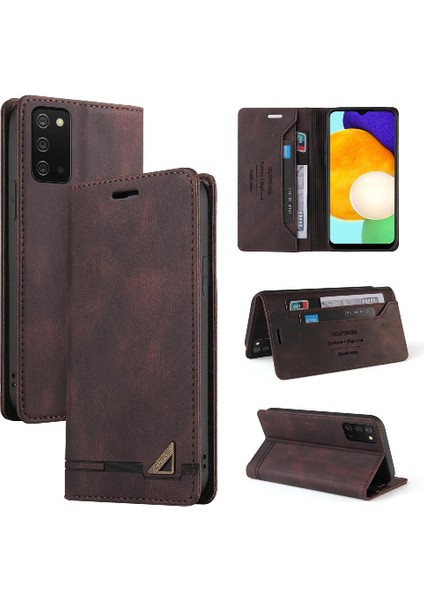Samsung Galaxy A03S Kickstand Iki Kart Yuvaları Premium Deri Kılıf (Yurt Dışından)