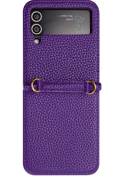 Telefon Kılıfı Için Samsung Galaxy Z Flip 4 Pu Deri Cüzdan Flip Folio Kart (Yurt Dışından)