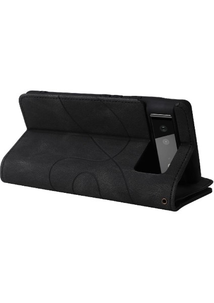 Google Piksel 6 Iki Renkli Dikiş Kickstand Koruyucu Fermuar Için Kılıf (Yurt Dışından)