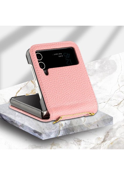 Telefon Kılıfı Için Samsung Galaxy Z Flip 3 Pu Deri Cüzdan Kart Yuvaları Tutucu (Yurt Dışından)
