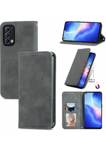 Oppo Oppo 5 Için Basit Iş Cüzdan Kılıf Fermuar Kordon (Yurt Dışından)