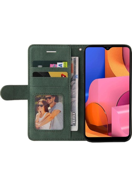 Samsung Galaxy A20S Kickstand Koruyucu Iki Renkli Dikiş Pu (Yurt Dışından)