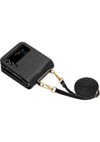 Telefon Kılıfı Için Samsung Galaxy Z Flip 3 Pu Deri Cüzdan Kart Yuvaları Tutucu (Yurt Dışından)