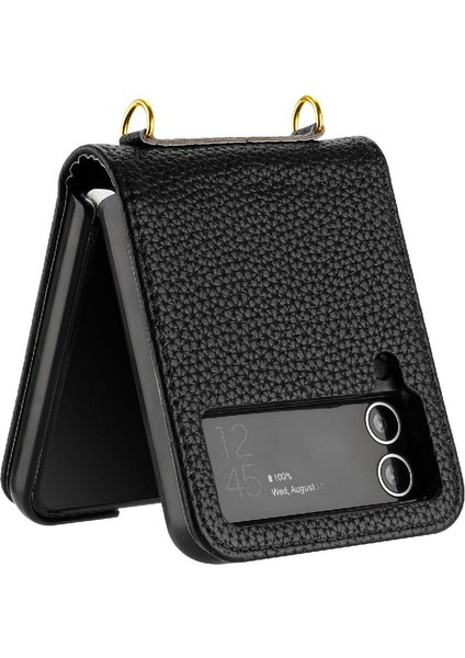 Telefon Kılıfı Için Samsung Galaxy Z Flip 3 Pu Deri Cüzdan Kart Yuvaları Tutucu (Yurt Dışından)