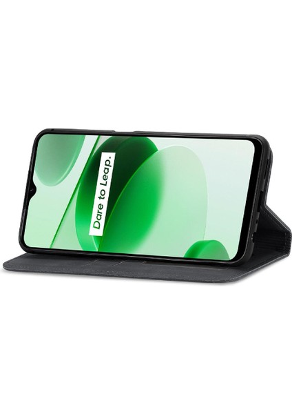 Realme C35 Fermuar Deri Kılıf Kordon Cüzdan Basit Iş Için Kılıf (Yurt Dışından) fiyatları