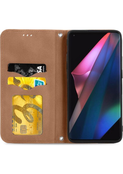 Oppo Bulmak Için Kılıf X3 Pro Cüzdan Kordon Fermuar Basit Iş Deri (Yurt Dışından)