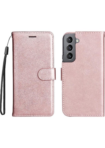 Kart Yuvası Klasik Düz Renk Yüksek ile Samsung Galaxy S22 Için Flip Case (Yurt Dışından)
