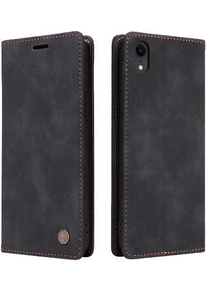 Iphone Xr Deri Kılıf Darbeye Kapak Kapak Cüzdan Basit (Yurt Dışından)