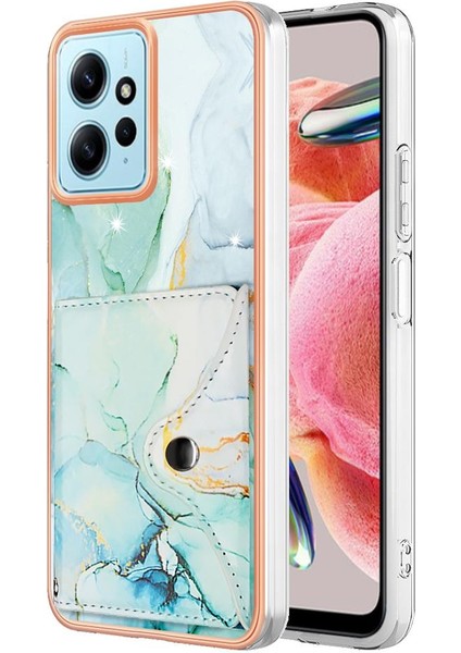 Xiaomi Redmi Için Not 12 4g Mermer Ince Cüzdan Yumuşak Tpu Tampon Kartı (Yurt Dışından)
