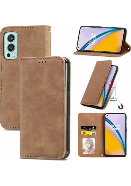 Oneplus Nord 2 Için Kılıf Darbeye Basit Iş Cüzdan Kapak Kılıfı (Yurt Dışından)