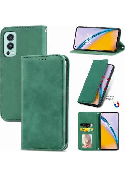 Oneplus Nord 2 Için Kılıf Darbeye Basit Iş Cüzdan Kapak Kılıfı (Yurt Dışından)