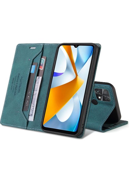 Xıaomı Poco C40 Premium Deri Kickstand Iki Kart Yuvaları (Yurt Dışından)