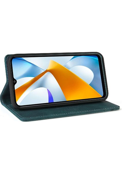 Xıaomı Poco C40 Premium Deri Kickstand Iki Kart Yuvaları (Yurt Dışından)