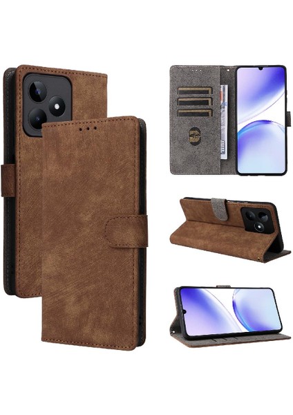 Realme C51 4g Kart Yuvaları Için Kılıf Kapak Manyetik Kapatma Flip Folio Cüzdan (Yurt Dışından)