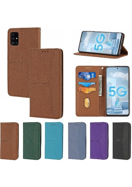 Samsung Galaxy A51 El Cüzdan Pu Deri Kapak Kredi Kartı Flip Case (Yurt Dışından)