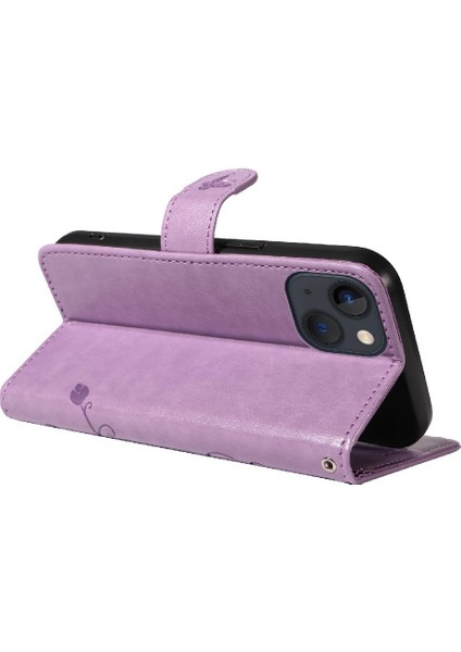 IPhone 14 Için Kılıf Artı Kabartmalı Kelebek ve Kart Yuvası Yüksek Kalite (Yurt Dışından)