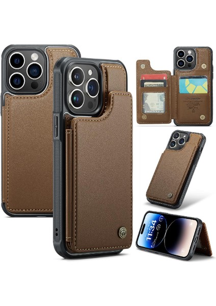 IPhone 14 Pro Kickstand Rfıd Engelleme Kart Tutucu Için Caseme Cüzdan Kılıf (Yurt Dışından)