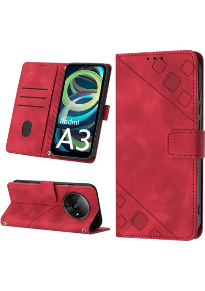 Xiaomi Redmi A3 Için Kılıf Cüzdan Kapak Çevirin Kart Tutucu Manyetik Deri (Yurt Dışından)