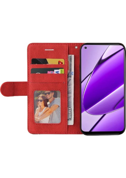 Kart Yuvası Standı ile Realme 11 4g Için Kılıf Pu Deri Flip Folio Kılıf (Yurt Dışından)