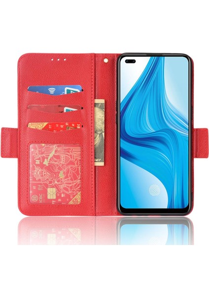Oppo A93 4g Manyetik Kart Yuvaları Için Kılıf Tutucu Pu Deri Cüzdan Yan (Yurt Dışından)
