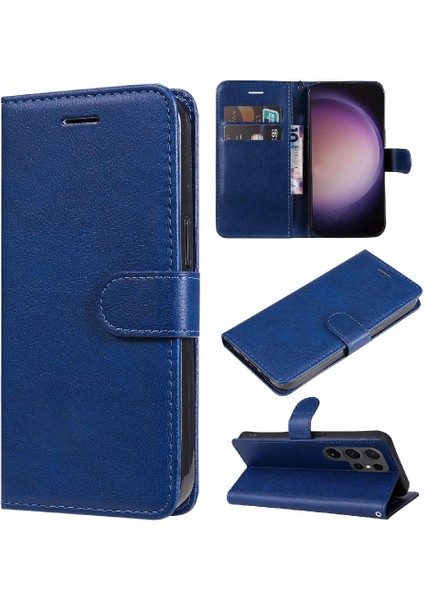 Kart Yuvası Klasik Düz Renk ile Samsung Galaxy S24 Ultra Için Flip Case (Yurt Dışından)