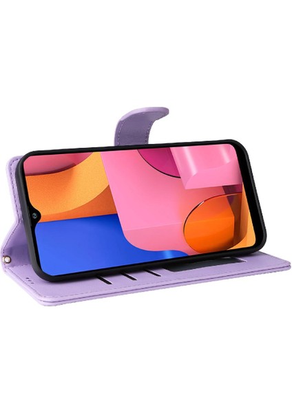 Samsung Galaxy A20S Flip Kapak Için Flip Case Darbeye Cüzdan Basit (Yurt Dışından)