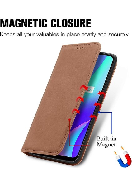 Realme C15 Kordon Basit Iş Fermuar Deri Çanta Cüzdan (Yurt Dışından) fırsatları