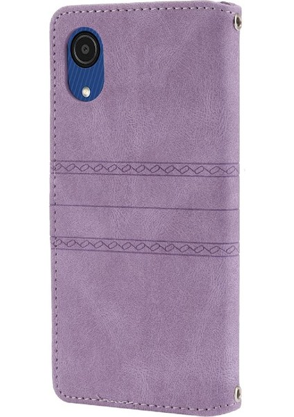 Samsung Galaxy A03 Çekirdek Pu Deri Kickstand Manyetik Kılıf Için Flip Case (Yurt Dışından)