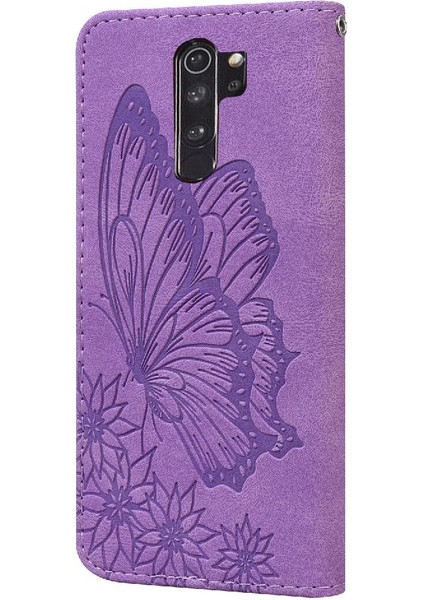 Xiaomi Redmi 9 Büyük Kelebek Kickstand Koruyucu Deri Cüzdan (Yurt Dışından)