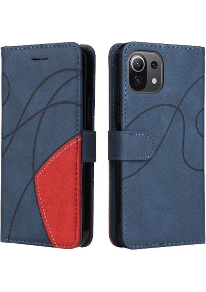 Xiaomi 11 Lite Için Iki Renkli Dikiş Kickstand Koruyucu Kart ile (Yurt Dışından)