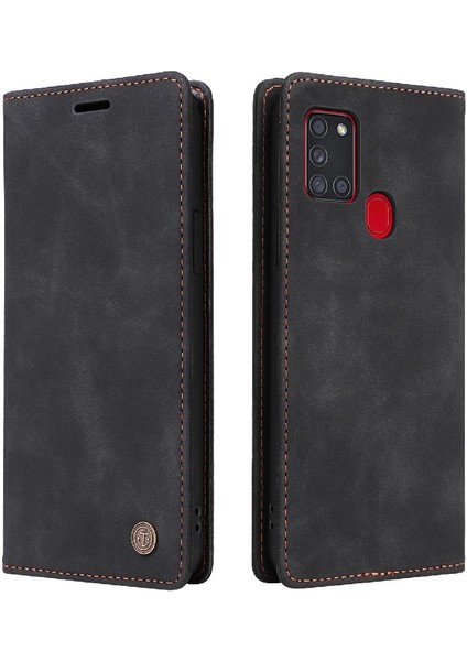 Samsung Galaxy A21S Için Flip Case Kapak Cüzdan Deri Kılıf Basit (Yurt Dışından)