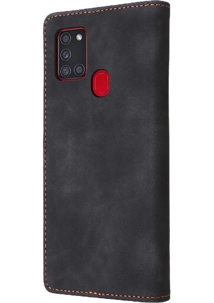 Samsung Galaxy A21S Için Flip Case Kapak Cüzdan Deri Kılıf Basit (Yurt Dışından)